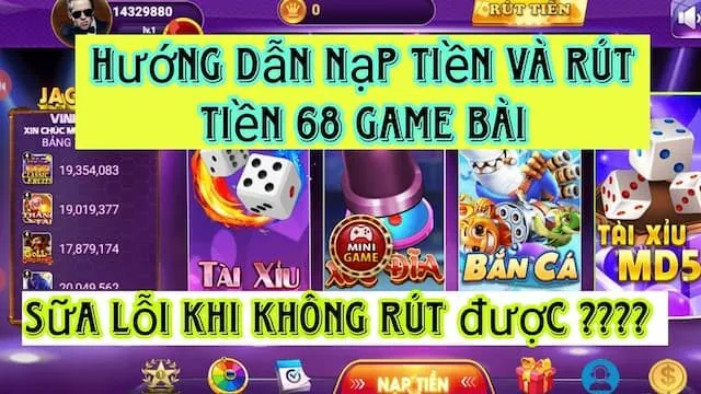 Nạp Tiền 68 game bài 3 Hướng Dẫn Nạp Tiền Vào Tài Khoản 68 Game Bài